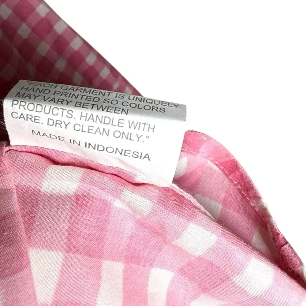 Samantha Sung Pink White Gingham Check Preppy Spring Summer Button Up Shirt - 4